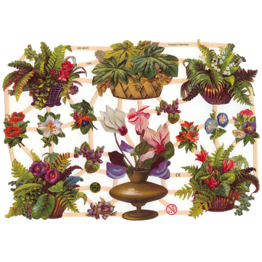 Fern and Flower Basket Scraps ~ Germany